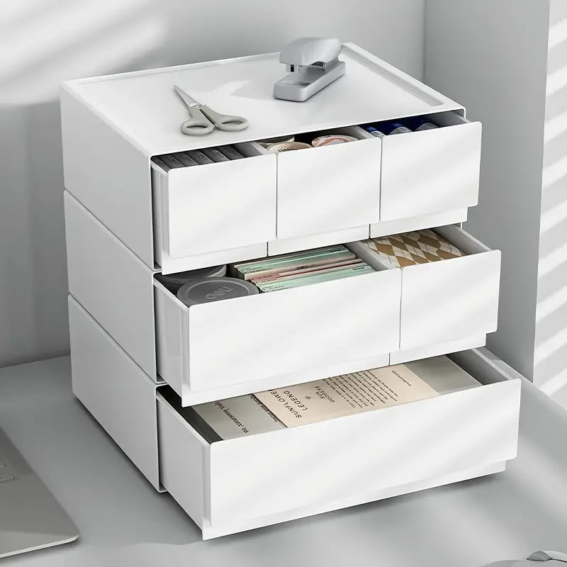 Velora Stackable Bedroom Bedside Drawer Organizer - White