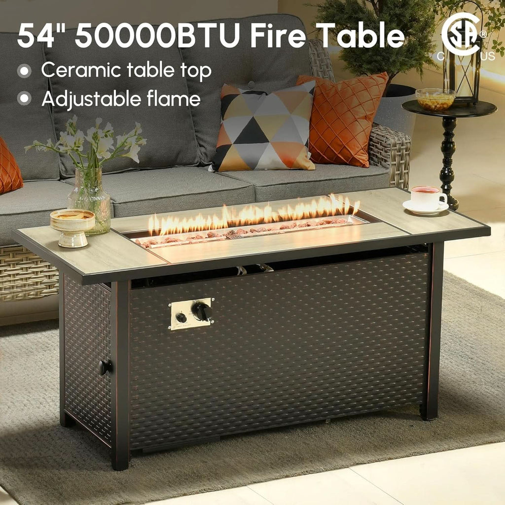 Velora Premium Patio Furniture Set with Fire Pit Table — product image