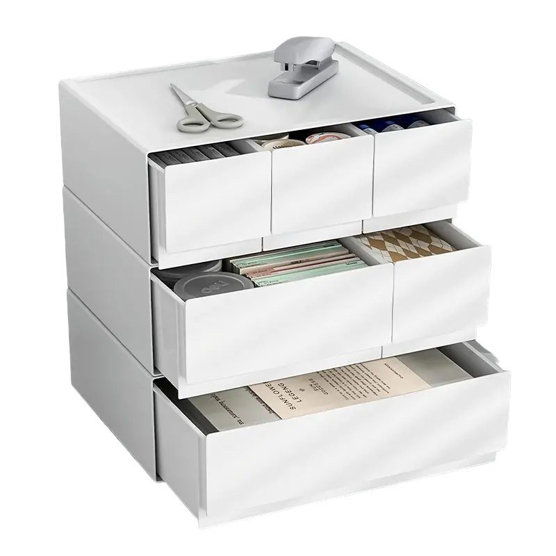 Velora Stackable Bedroom Bedside Drawer Organizer - White