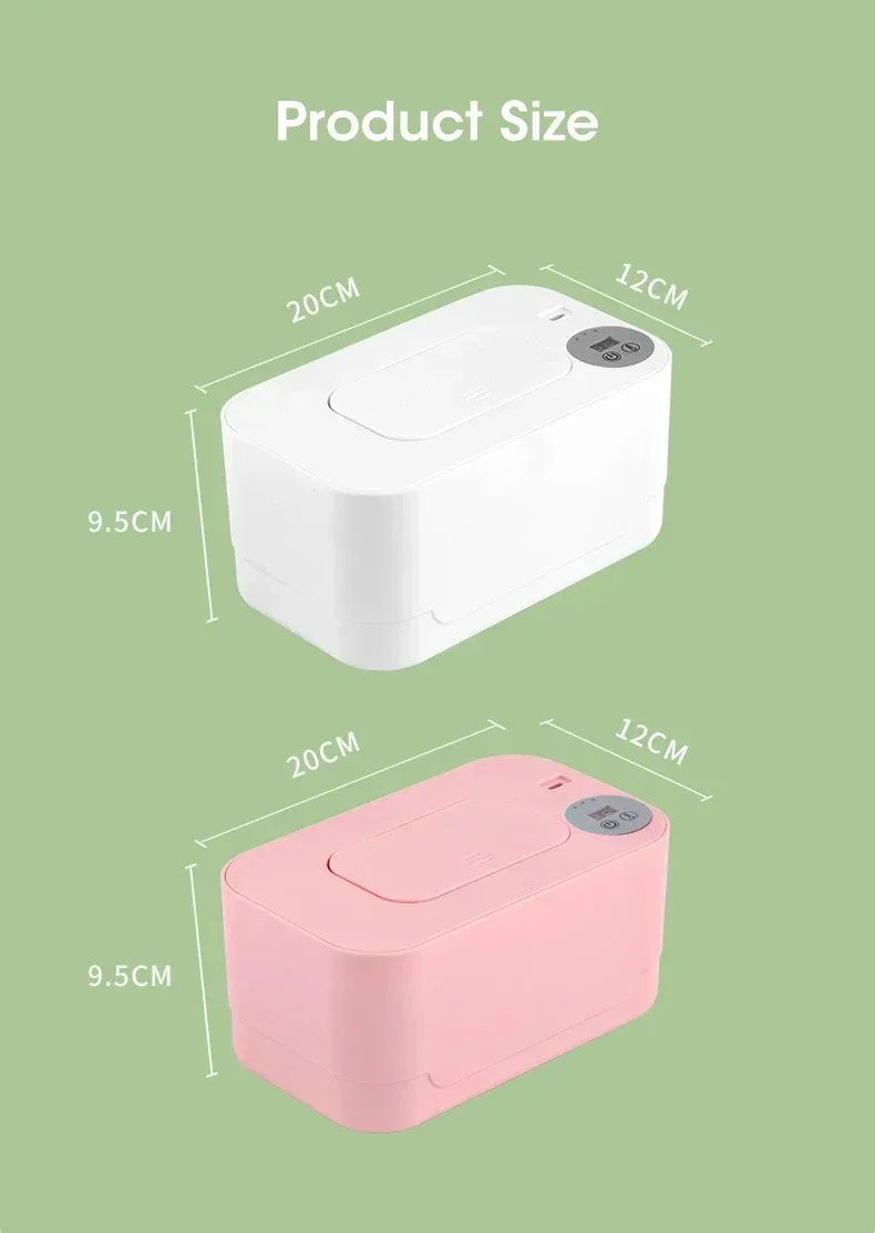 Velora USB Portable Baby Wipe Warmer with LED Display Wet Towel Heater Dispenser for Home Car Travel