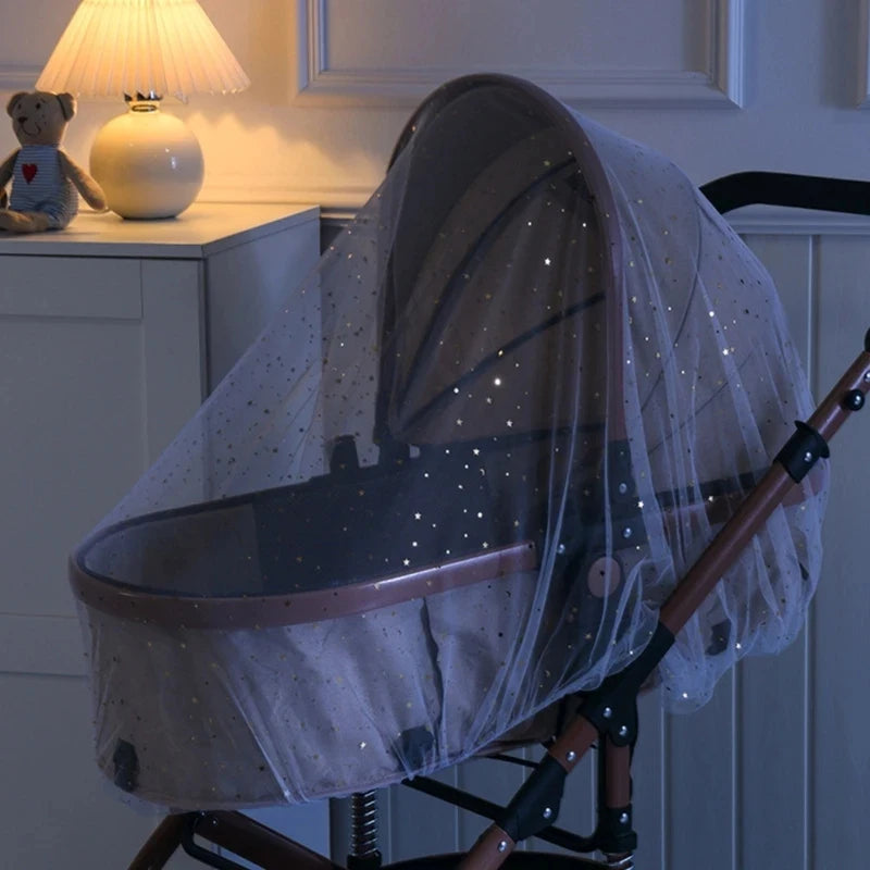 Stroller Mosquito Net Baby Anti-mosquito Full-Cover Printed Cart Universal Elastic Mesh Mosquito Net Stroller Accessories