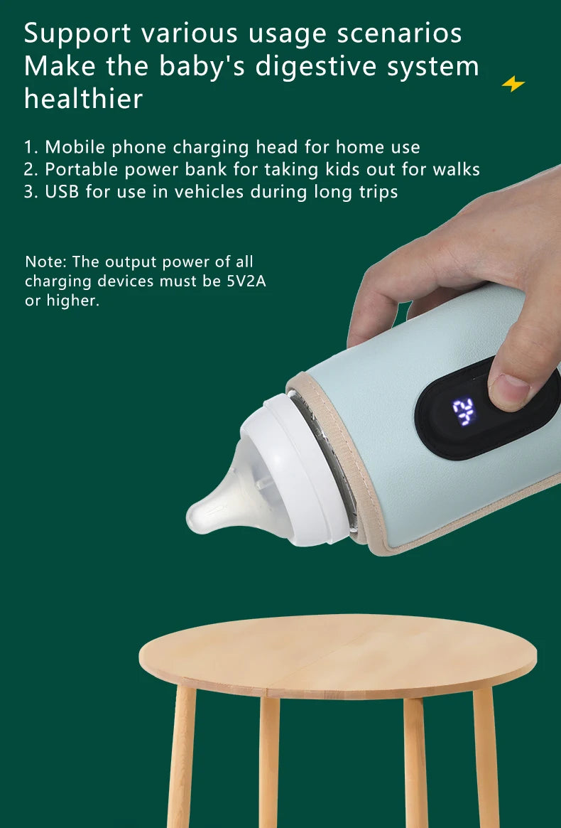 Velora Baby Milk Warmer Baby Nursing Bottle Heater, Portable USB Bottle Warmer for Car, Outdoor Travel Accessories Outdoor Portable