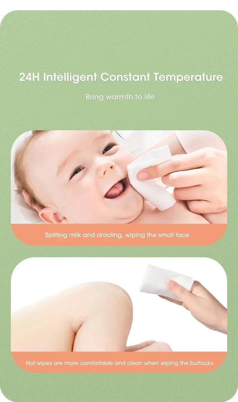 Velora USB Portable Baby Wipe Warmer with LED Display Wet Towel Heater Dispenser for Home Car Travel
