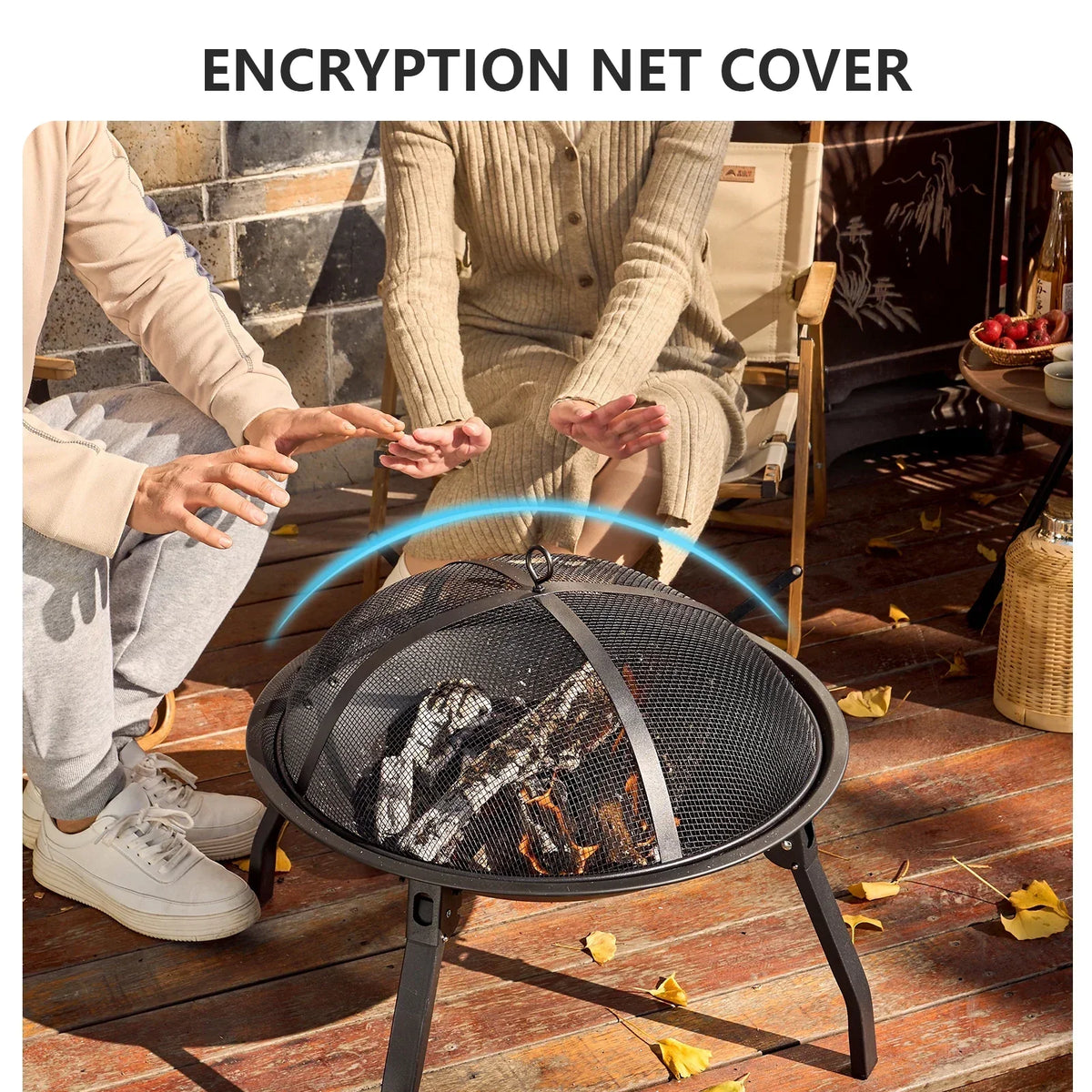 Velora Portable Charcoal Fire Bowl with Folding Legs — product image