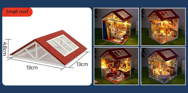 DIY Doll House Wooden Miniature Kit with Furniture Set Handmade Model Assembly Toy Case for Birthday Gifts