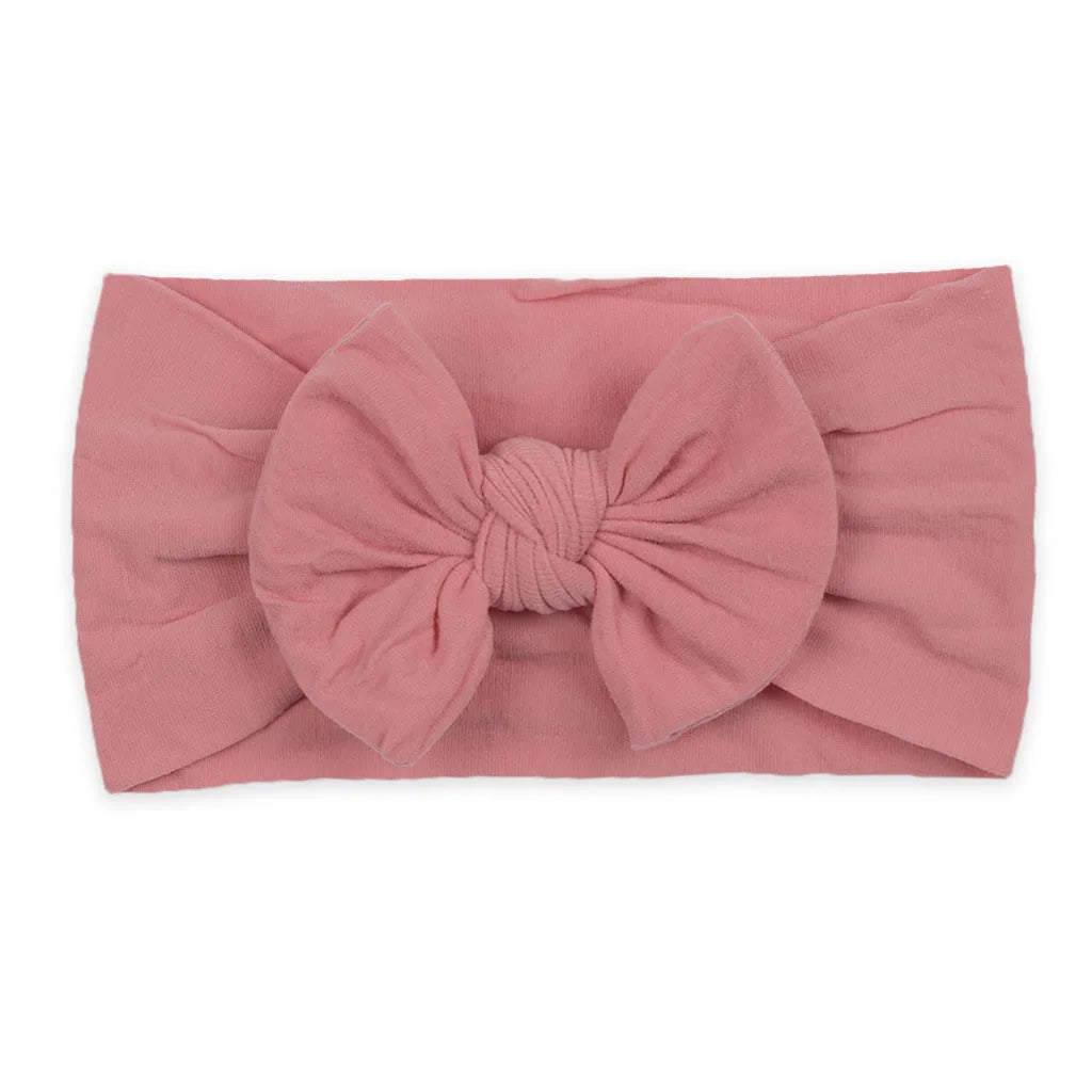 Soft Baby Bow Headband – Stretchy Nylon Hair Band for Newborn Girls & Toddlers
