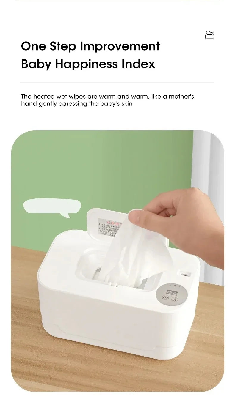 Velora USB Portable Baby Wipe Warmer with LED Display Wet Towel Heater Dispenser for Home Car Travel