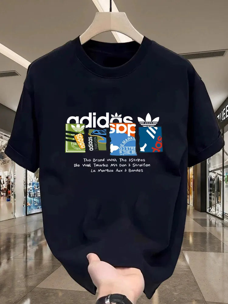 2026 Spring Bestseller Summer American  Pure Cotton T-shirt with Round Neck, High-quality Luxury, Best-selling and Trendy Style