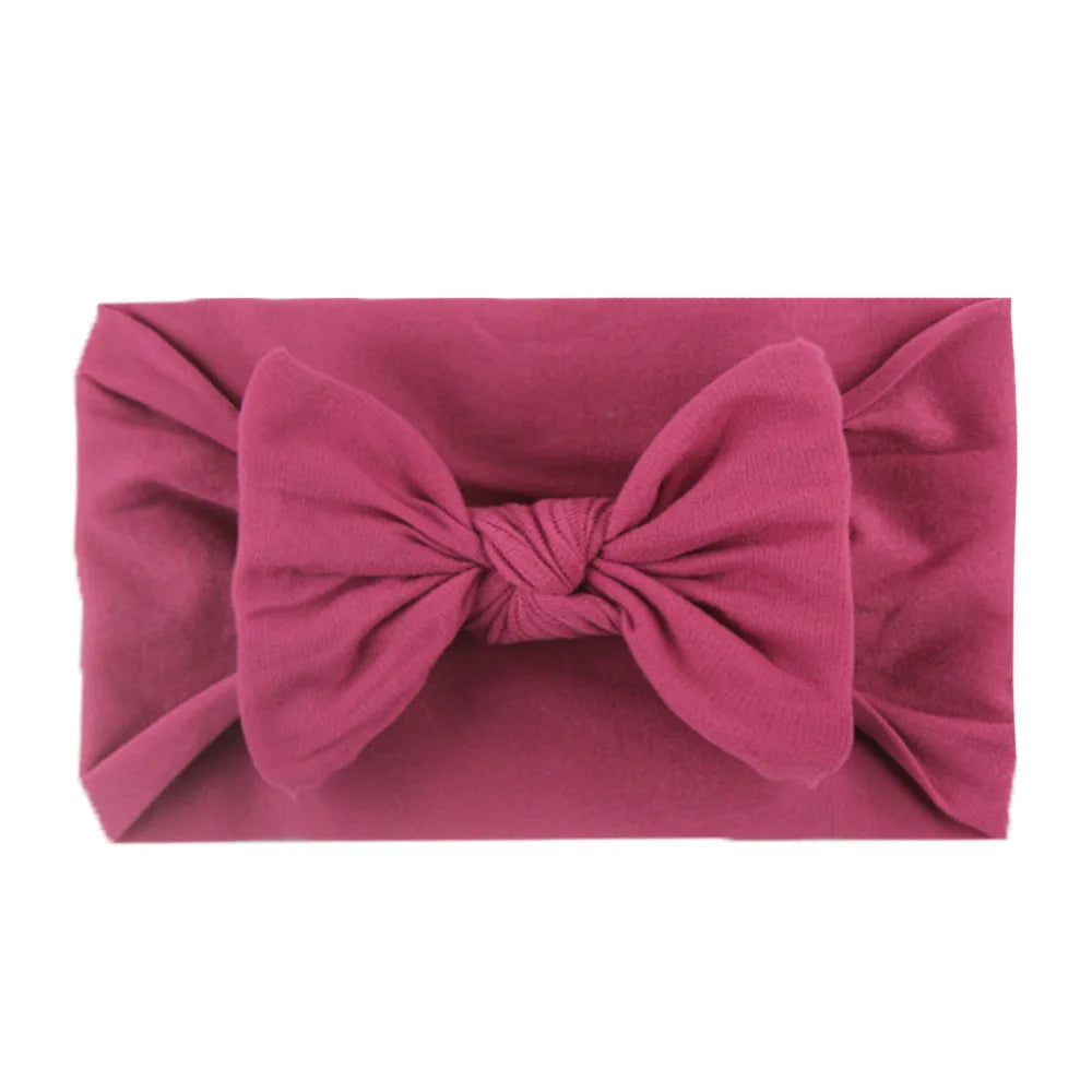 Soft Baby Bow Headband – Stretchy Nylon Hair Band for Newborn Girls & Toddlers