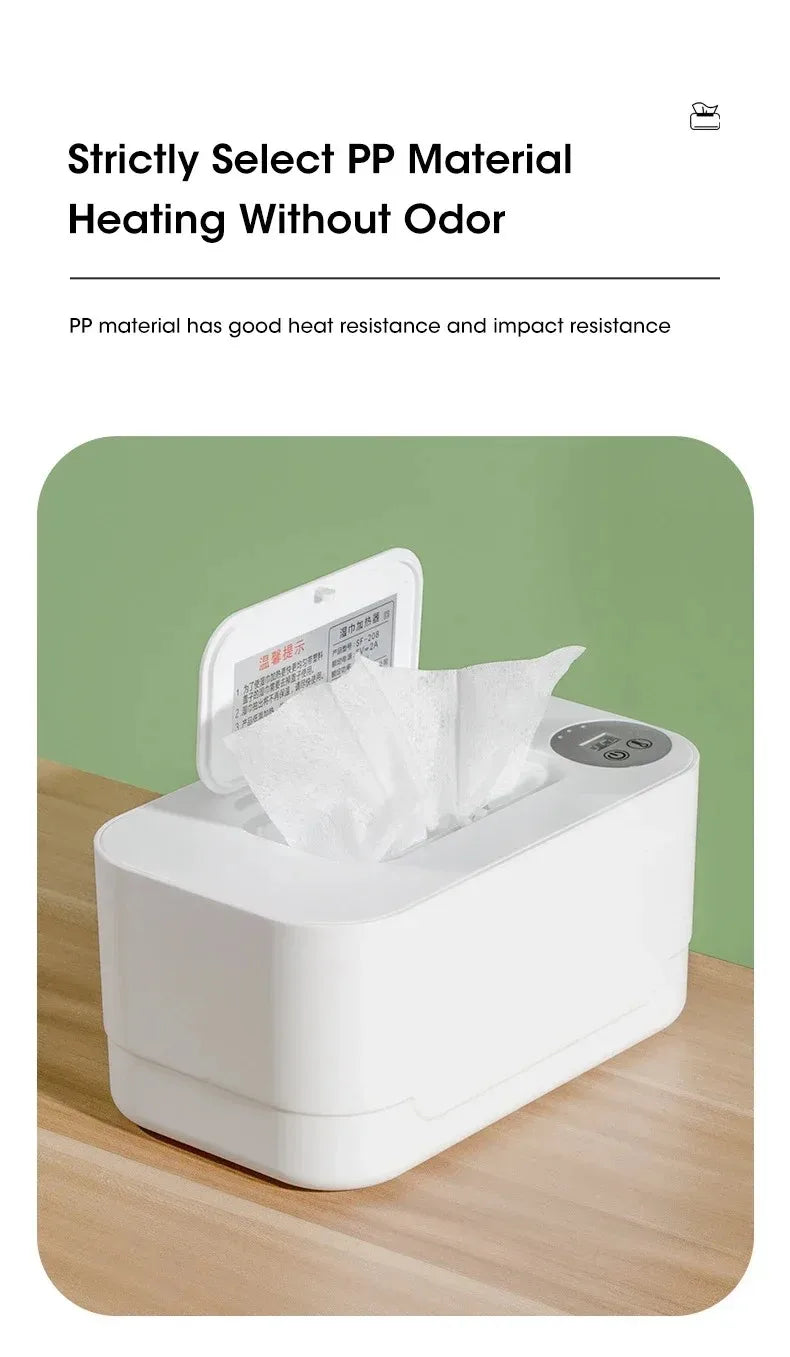 Velora USB Portable Baby Wipe Warmer with LED Display Wet Towel Heater Dispenser for Home Car Travel