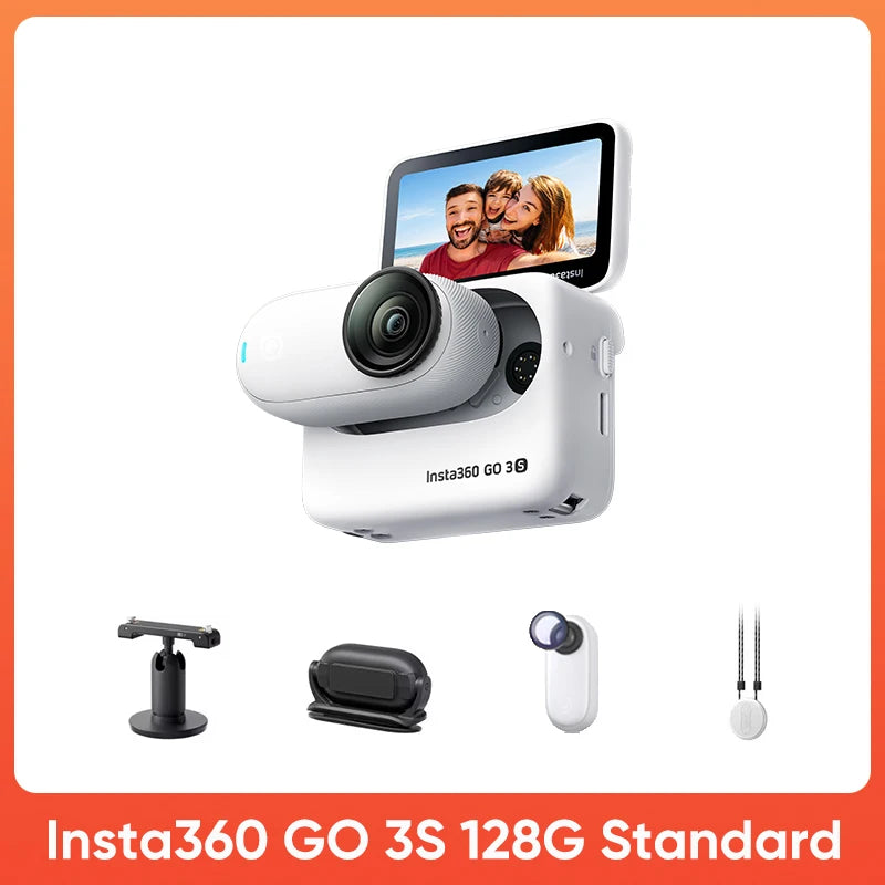 Original Insta360 GO 3S 4K Tiny Portable Vlogging Camera,Hands-Free POVs, Mount Anywhere, Stabilization, 10m Waterproof, Pet POV