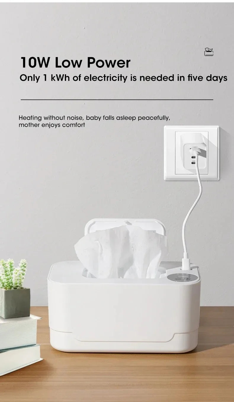 Velora USB Portable Baby Wipe Warmer with LED Display Wet Towel Heater Dispenser for Home Car Travel