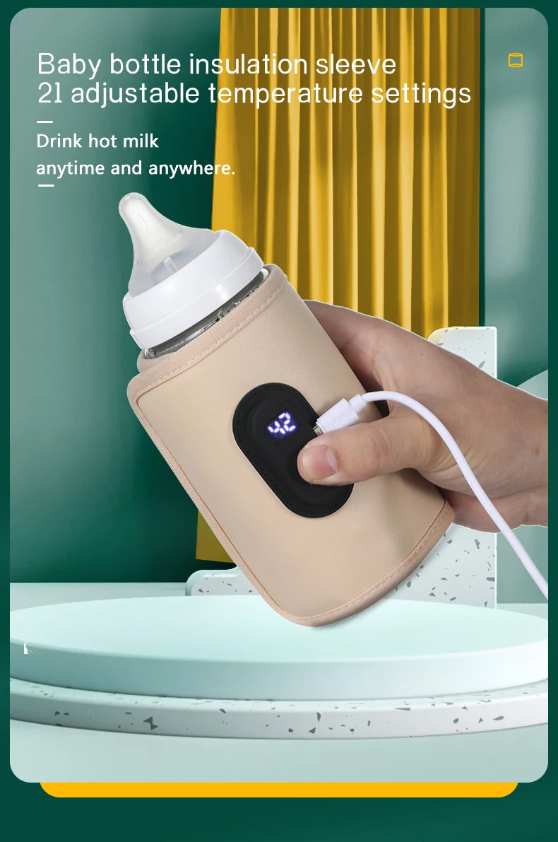 Velora Baby Milk Warmer Baby Nursing Bottle Heater, Portable USB Bottle Warmer for Car, Outdoor Travel Accessories Outdoor Portable