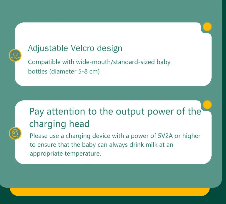 Velora Baby Milk Warmer Baby Nursing Bottle Heater, Portable USB Bottle Warmer for Car, Outdoor Travel Accessories Outdoor Portable