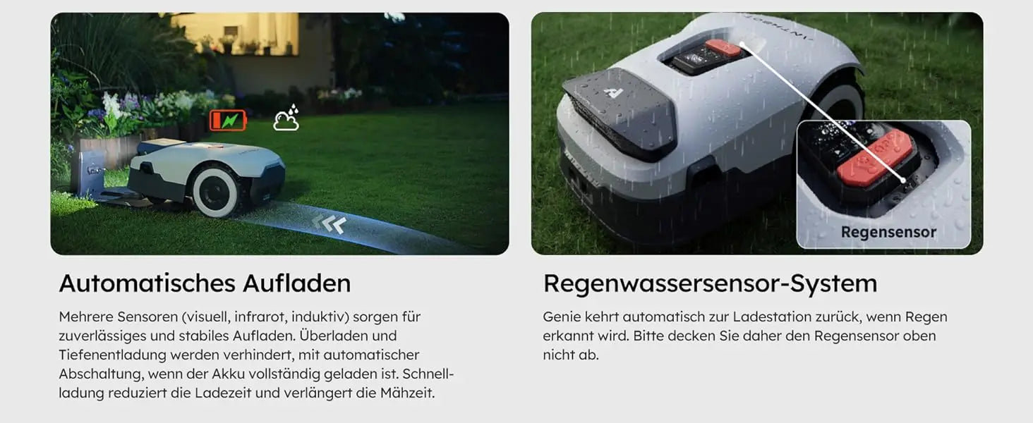 ANTHBOT Genie 600 AI Wireless Robotic Lawnmower, Max. 900 m², Full Frequency Band RTK + 4 Camera Vision Lawn Mower Robot