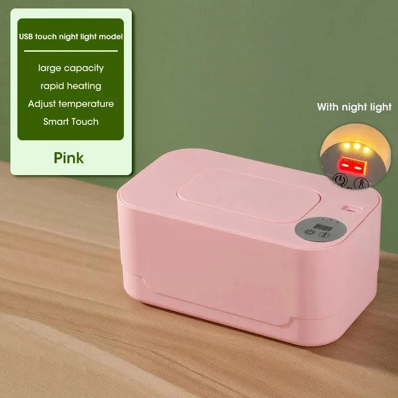Velora USB Portable Baby Wipe Warmer with LED Display Wet Towel Heater Dispenser for Home Car Travel