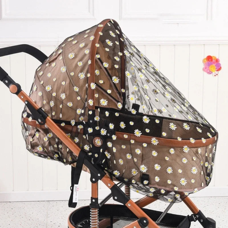 Stroller Mosquito Net Baby Anti-mosquito Full-Cover Printed Cart Universal Elastic Mesh Mosquito Net Stroller Accessories