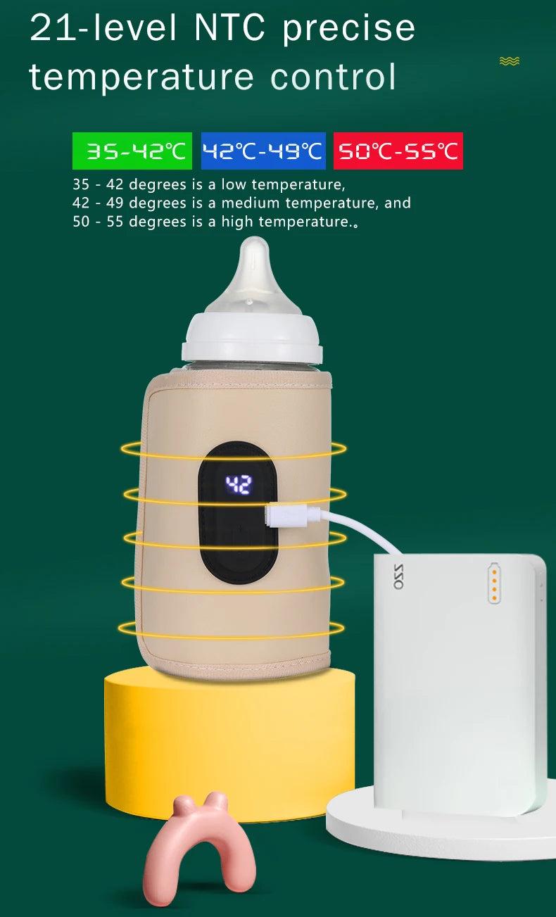 Velora Baby Milk Warmer Baby Nursing Bottle Heater, Portable USB Bottle Warmer for Car, Outdoor Travel Accessories Outdoor Portable