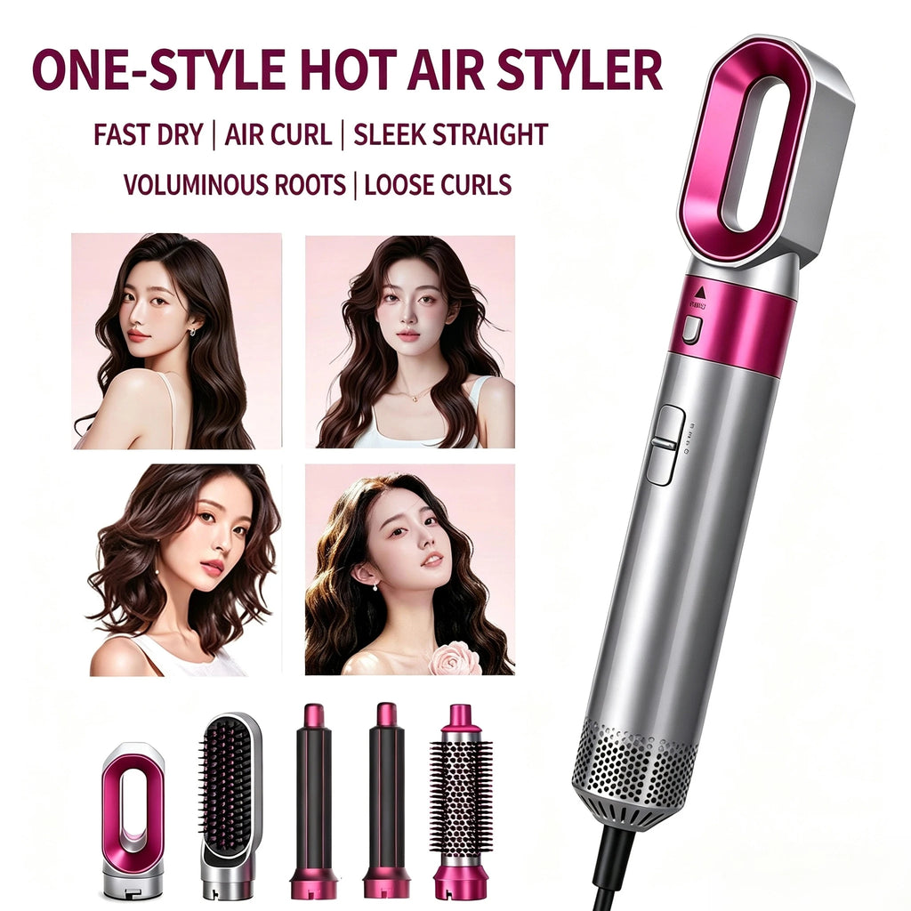 Velora 5 In 1 Multi Styler New Design Hair Dryer for Hair 5 in 1 Styler with Curling Barrel Hot Air Brush Styling Tool MultiStyler