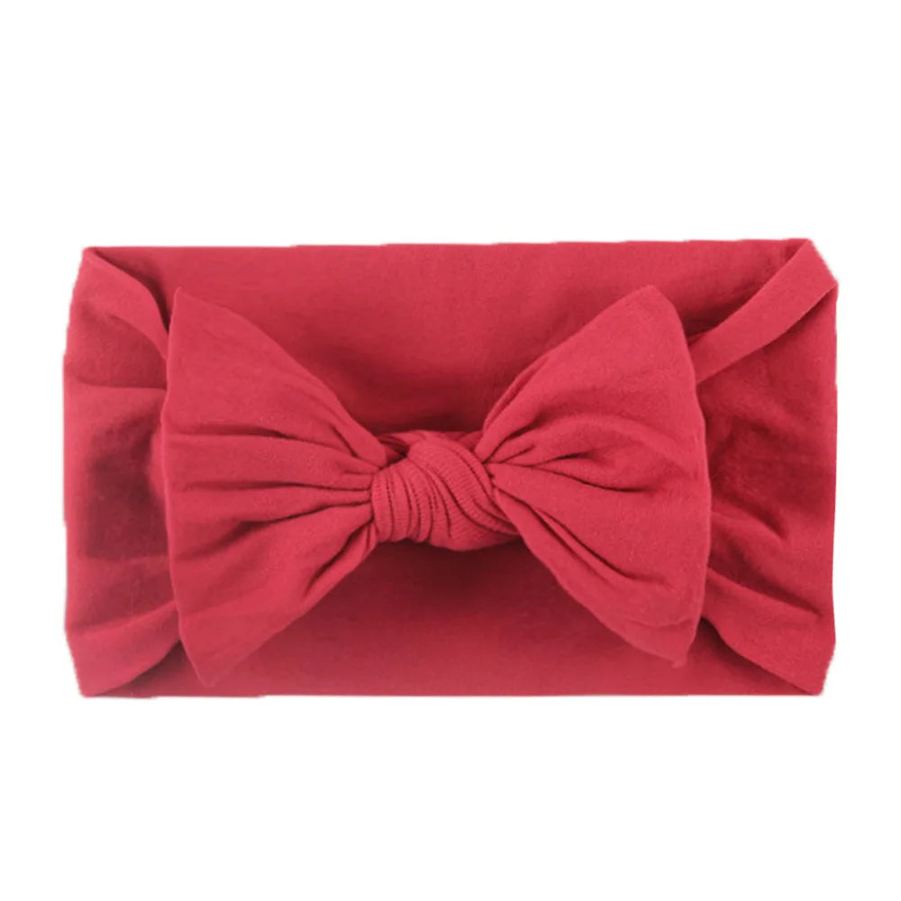 Soft Baby Bow Headband – Stretchy Nylon Hair Band for Newborn Girls & Toddlers
