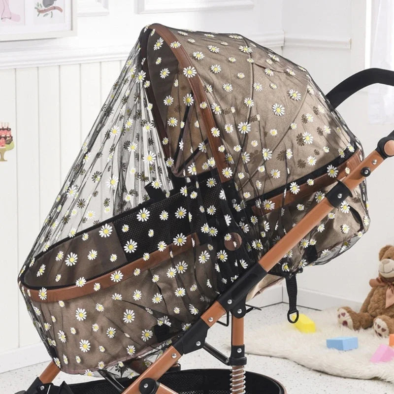 Stroller Mosquito Net Baby Anti-mosquito Full-Cover Printed Cart Universal Elastic Mesh Mosquito Net Stroller Accessories
