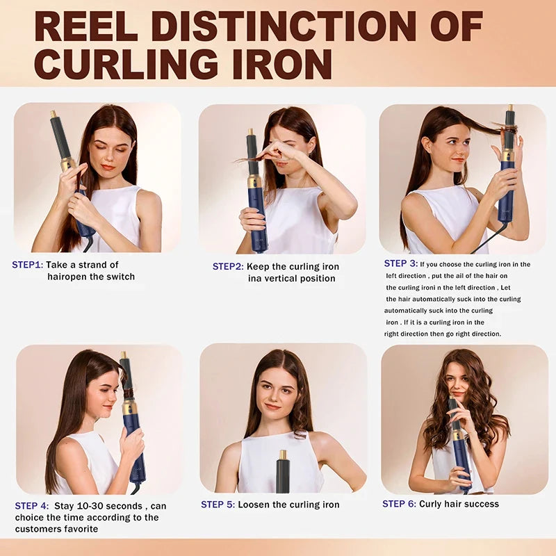 Velora 5 In 1 Multi Styler New Design Hair Dryer for Hair 5 in 1 Styler with Curling Barrel Hot Air Brush Styling Tool MultiStyler