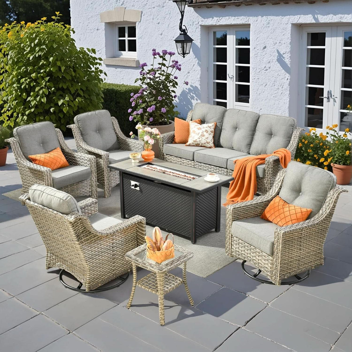 Velora Premium Patio Furniture Set with Fire Pit Table — product image