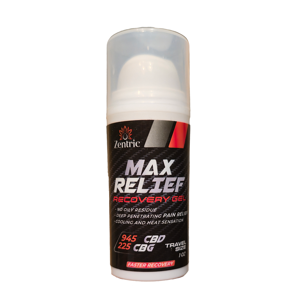 Max Relief Recovery Gel Travel 945mg CBD 225 CBG 1oz